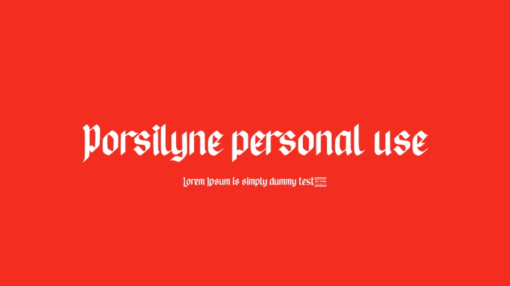 Porsilyne personal use Font