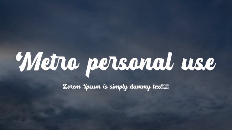 Metro personal use Font
