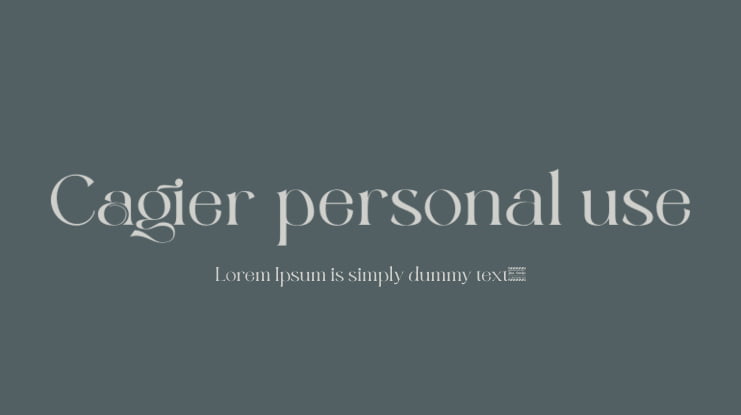 Cagier personal use Font