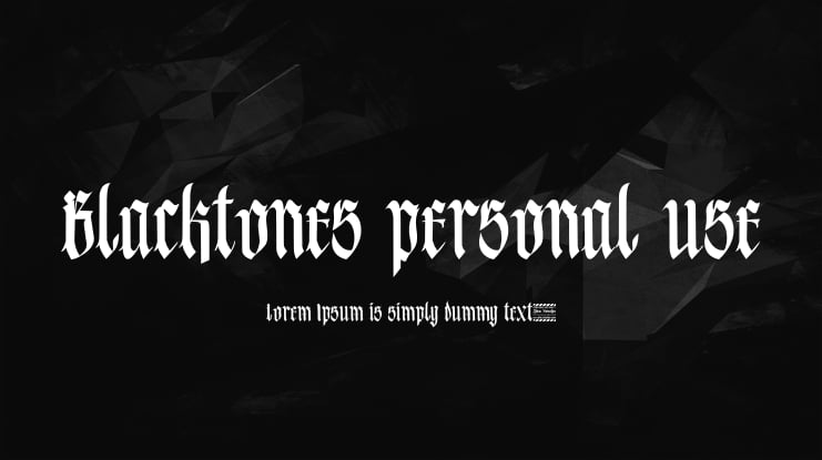 Blacktones personal use Font