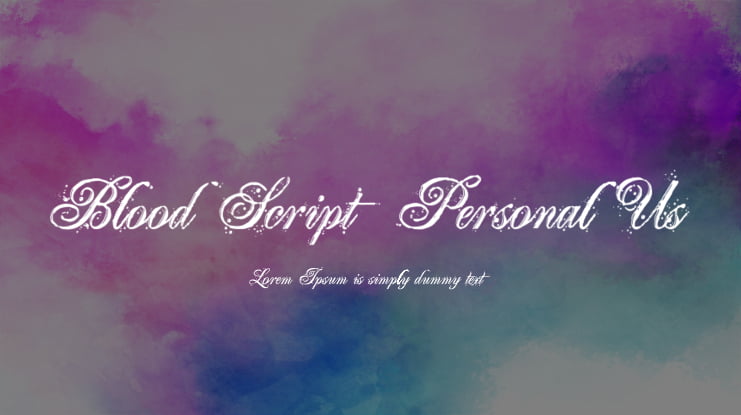 Blood Script  Personal Us Font Family