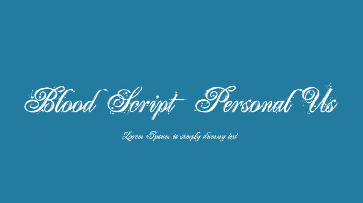 Blood Script  Personal Us Font Family