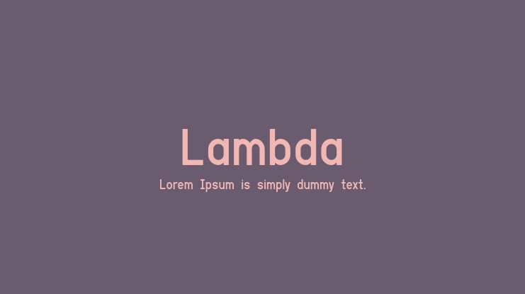 Lambda Font Family