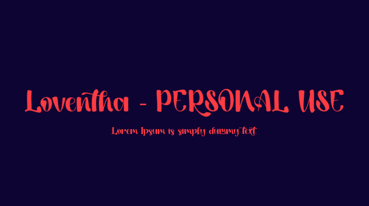 Loventha - PERSONAL USE Font