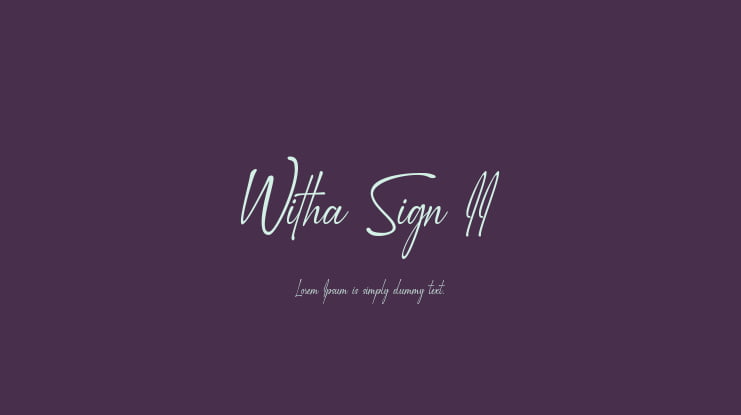 Witha Sign II Font