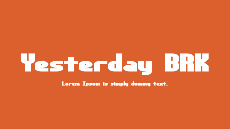Yesterday BRK Font