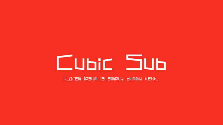 Cubic Sub Font