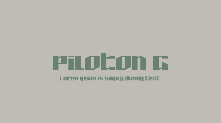Piloton G Font Family