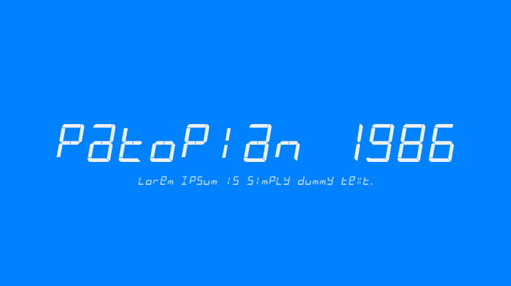 Patopian 1986 Font