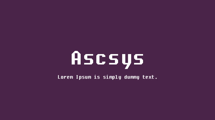 Ascsys Font