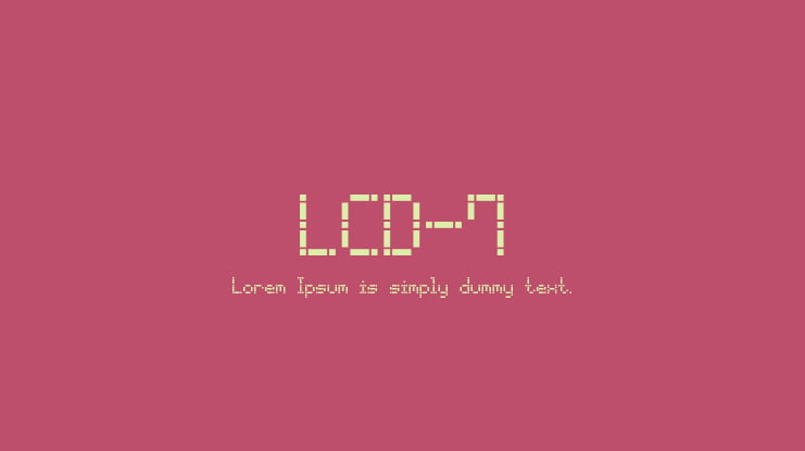 LCD-7 Font