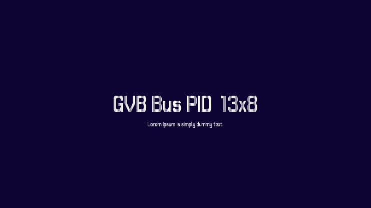 GVB Bus PID 13x8 Font