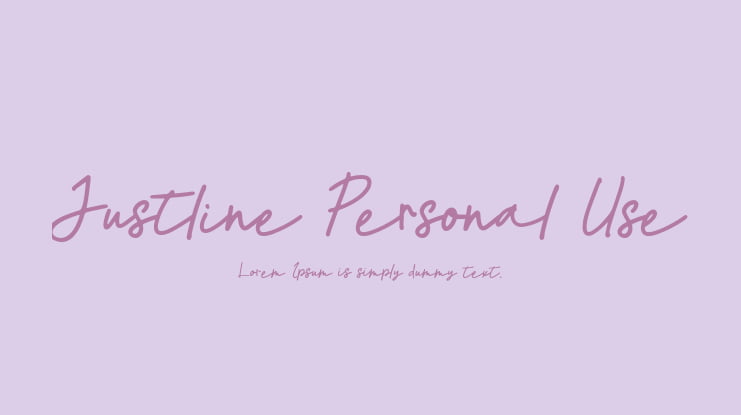 Justline Personal Use Font