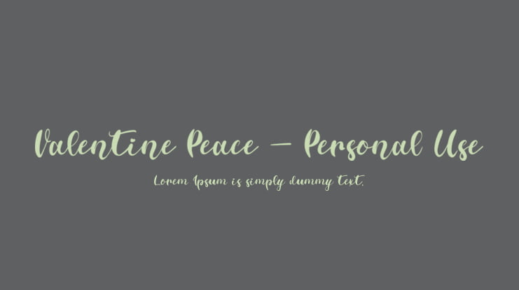 Valentine Peace - Personal Use Font