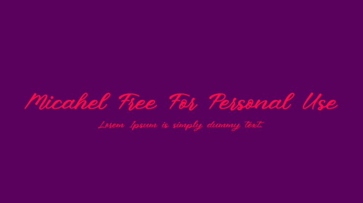 Micahel Free For Personal Use Font