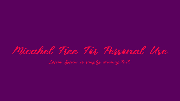 Micahel Free For Personal Use Font