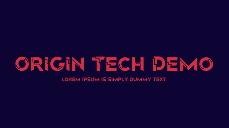 Origin Tech Demo Font