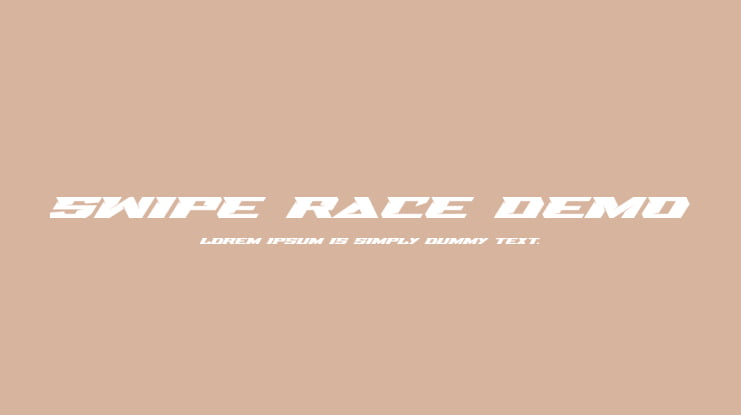 Swipe Race Demo Font