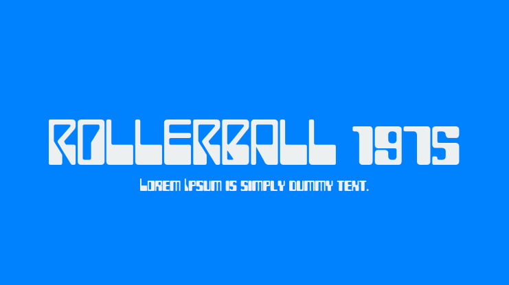 ROLLERBALL 1975 Font