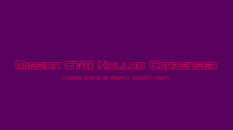 Mission GT-R Hollow Condensed Font Family