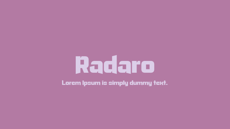 Radaro Font