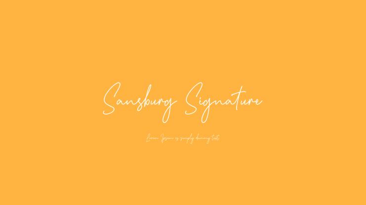 Sansburg Signature Font