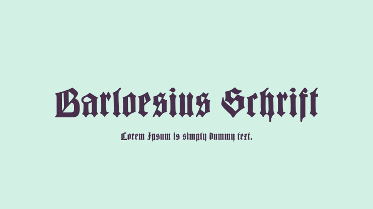 Barloesius Schrift Font