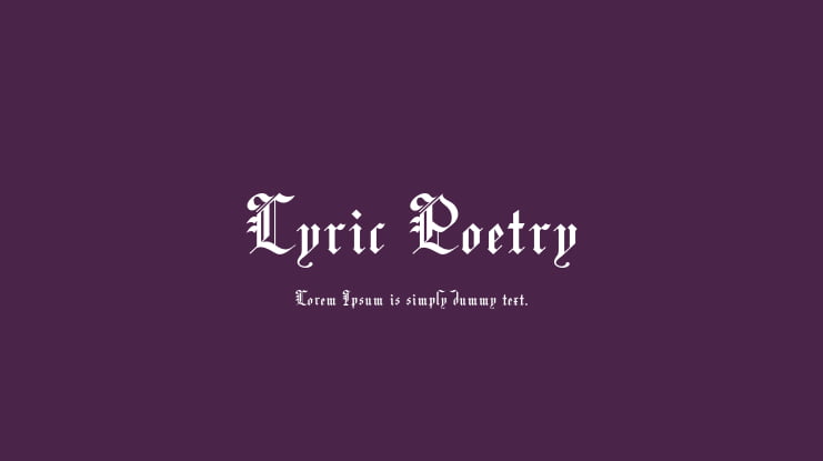 Lyric Poetry Font