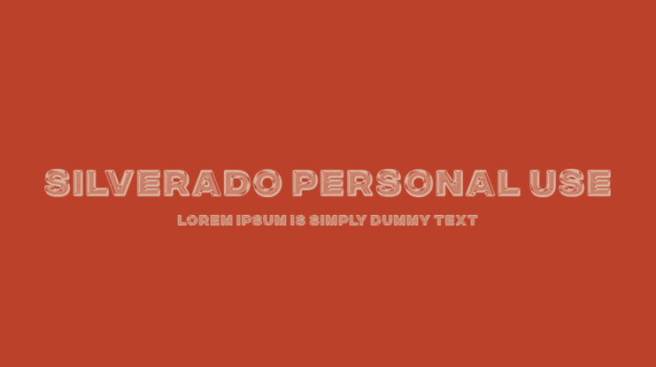 SILVERADO PERSONAL USE Font