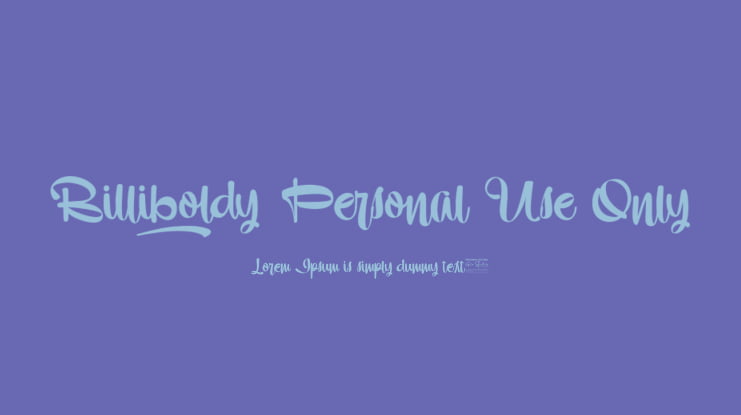 Billiboldy Personal Use Only Font