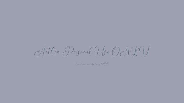 Anthea Personal Use ONLY Font