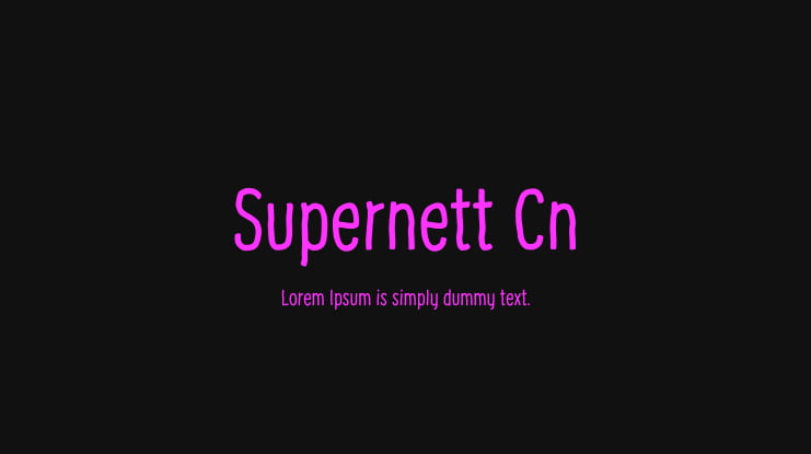 Supernett Cn Font Family