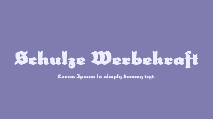 Schulze Werbekraft Font