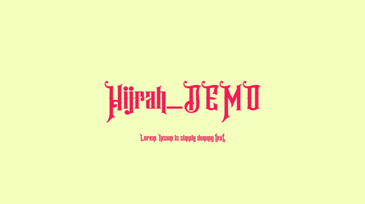 Hijrah_DEMO Font