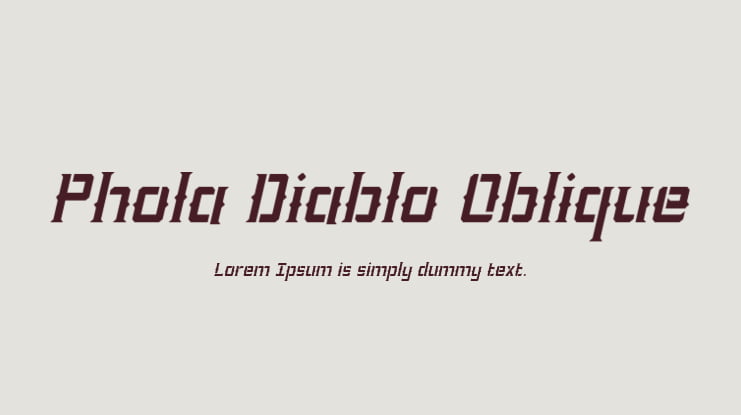 Phola Diablo Oblique Font Family