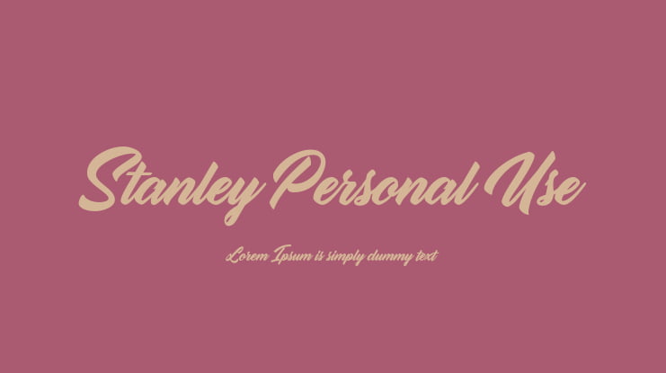 Stanley Personal Use Font