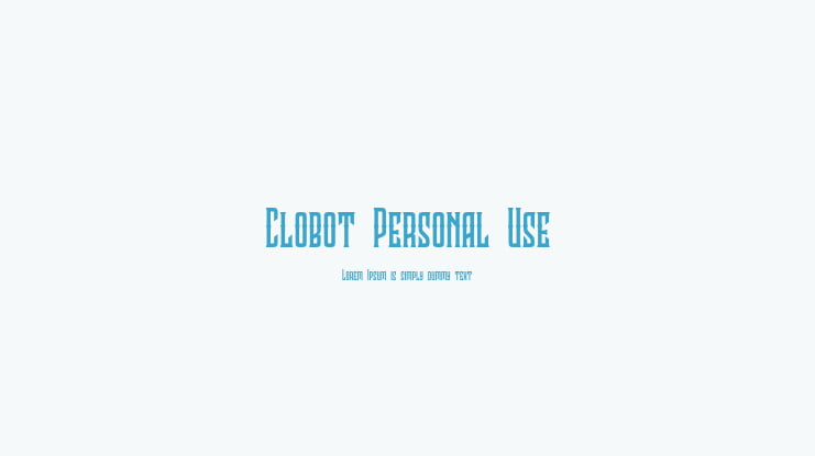 Clobot Personal Use Font