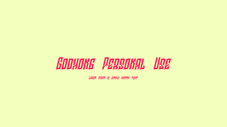 Godhong Personal Use Font