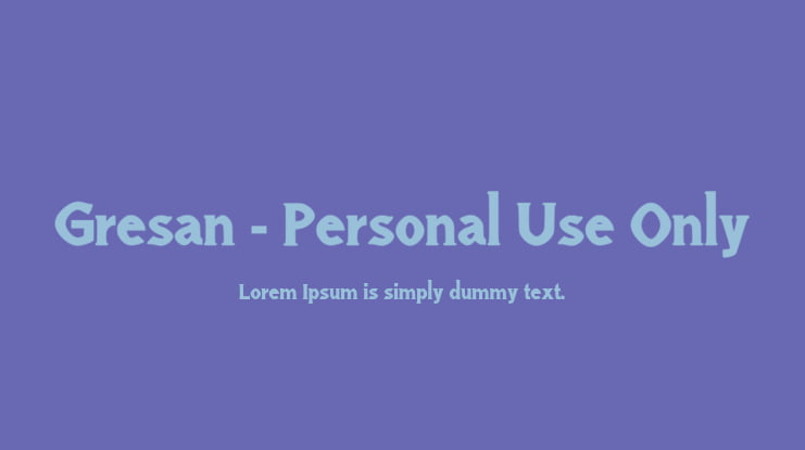 Gresan - Personal Use Only Font