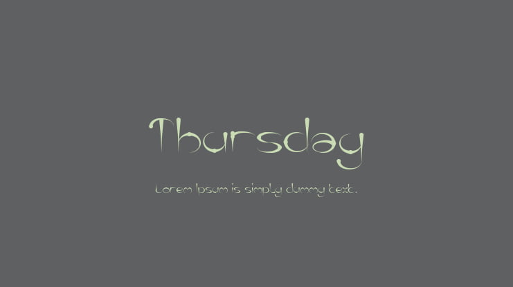 Thursday Font Family
