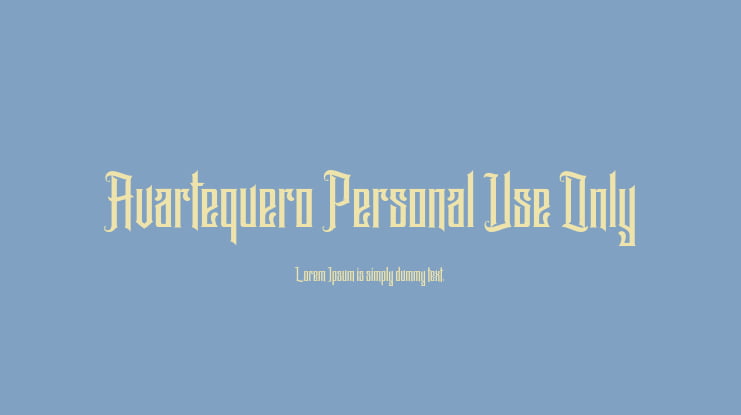 Avartequero Personal Use Only Font