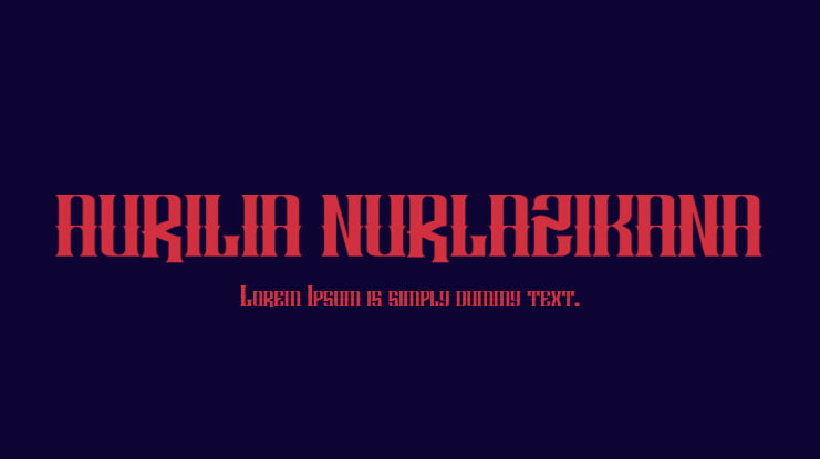AURILIA NURLAZIKANA Font