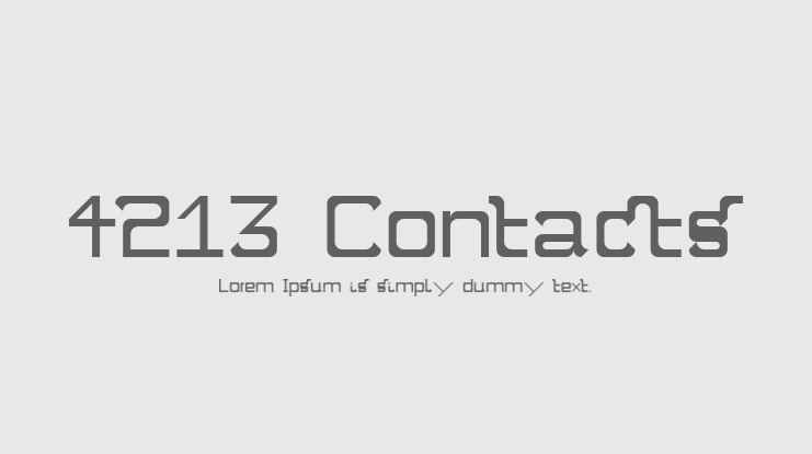 4213 Contacts Font