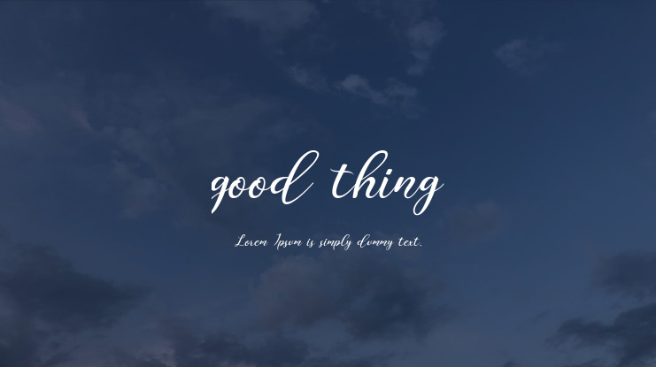 good thing Font