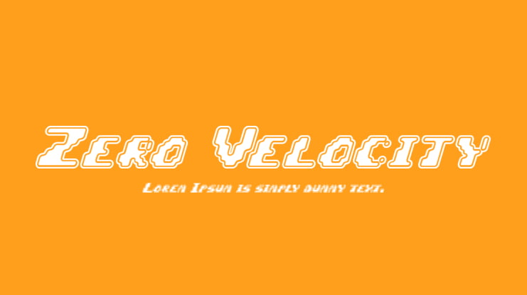 Zero Velocity Font