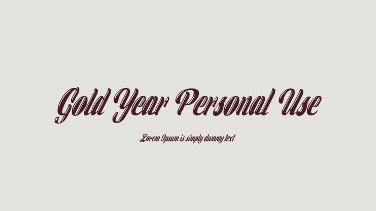 Gold Year Personal Use Font Family