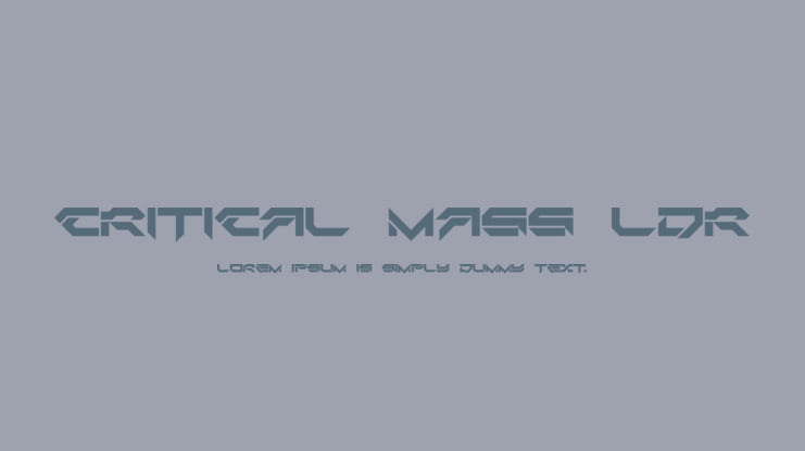 Critical Mass LDR Font