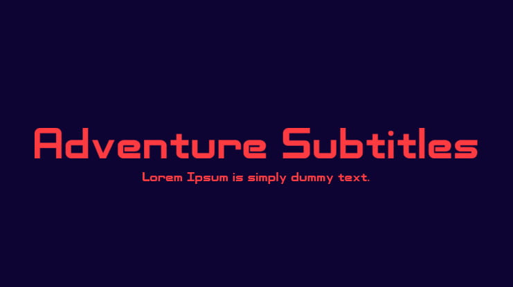 Adventure Subtitles Font
