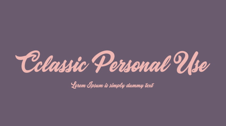 Cclassic Personal Use Font