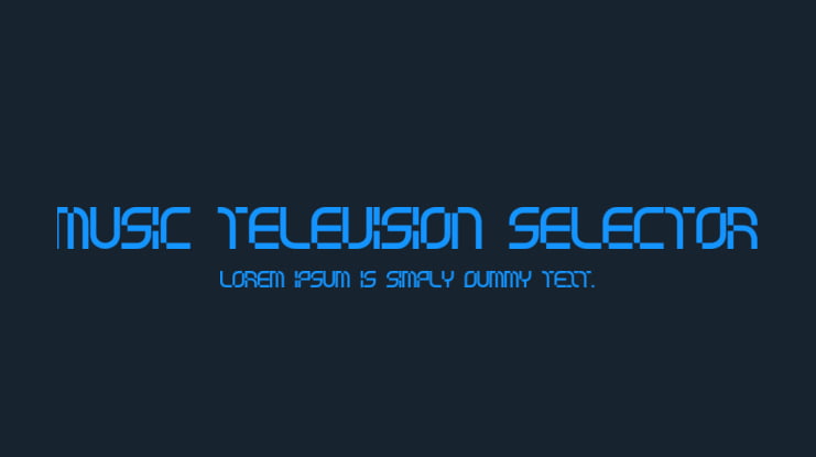 music television selector Font